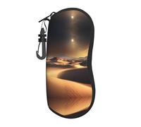 ASKhgg Sahara - Custodia morbida per occhiali da sole con stampa del deserto, ultra leggera, in neoprene, con cerniera, con moschettone, per uomo e donna