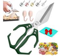 Askmenn Associante Worthwith Multifunctional Heavy-Duty Kitchen Shears, Non-slip Multi-purpose Food Cooking Scissors, Kitchen Scissors for Cutting Bones, Food, Chicken Bones and Turkey(verde)