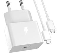 ASKUBSKU 25W Caricatore Mini e Cavo 1 M per Samsung A35 A55 A54 A34 A53 Galaxy A16 A17 5G A26,Ricarica Rapida PD 25WATT Adattatore di Caricabatterie USB C e Tipo C Cavo per Samsung S26 S25 Z Flip7 Tab
