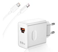 ASKUBSKU Caricatore USB C 80W e Cavo USB C per Honor 400 5G X60 GT 200 90 Lite 5G 70 Lite Magic6, Cavo Tipo C 1M di Ricarica Rapida e Adattatore a Doppia Porta QC PD 88W per Pura 70 Ultra 40