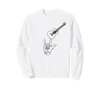 ASL I Love You Chitarra Manuale Sign Language Linea Continua Felpa