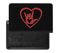 ASL I Love You - Custodia per passaporto con divertente linguaggio dei segni, sottile, da viaggio, con slot per carte di credito, per donne e uomini, Stile:, Taglia unica, MHXYZHW
