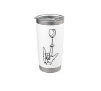 ASL I Love You Hand wine Sign Language linea continua Bicchiere termico in acciaio inox doppia parete