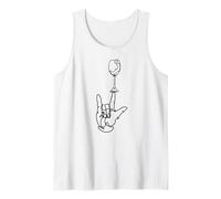ASL I Love You Hand Wine Sign Language Linea Continua Canotta