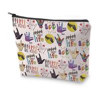 ASL Segno Lingua Regalo Be Kind Makeup Bag Speciale Educazione Supporto Regalo ASL Insegnante Regalo, Sii gentile