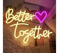 Aslanka Better Together - Insegna al neon con luce al neon alimentata tramite USB, per casa, camera da letto, bar, sala giochi, negozio, hotel, decorazione da parete, festa di Natale per adolescenti,