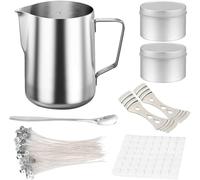 Aslanka Kit per la fabbricazione di candele, incluso vaso di fusione, scatola di candela, stoppini per candele, candele adesive, portacandele per la fabbricazione di candele per principianti avanzati