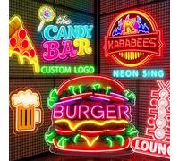 Aslanka Logo Insegne al neon personalizzate UV Stampato Neon Design personalizzato dimmerabile personalizzato LED Neon Light Up Sign per Azienda Decorazione della parete Negozio Bar Unghie Azienda