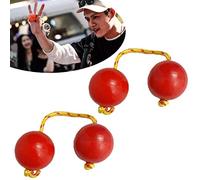 Aslatuas Rhythmic Ball, strumento Kashaka - ABS Kashaka Music Egg Shaker, 2 paia di musica Egg Shaker Double Gourd Percussion, African Shaker Rattle (Red)