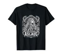 Aslaug Figlia della Leggenda Scudo Vichingo nubile Rune Maglietta
