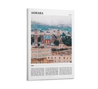 Asmara - Stampa artistica da parete su tela, motivo: viaggio in Eritrea, vivace città, per soggiorno, camera da letto, bagno, ufficio, decorazione per la casa, 40 x 60 cm