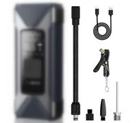 ASMAX Kit di accessori per pompa ad aria T10 - Set di ricambio con cavo di tipo C, tubo dell'aria, valvole Presta, Dunlop, Schrader, ago a sfera, per bici, pallone, scooter e altro