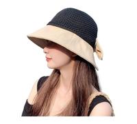 ASMJHQCLW Cappelli da sole da donna, Cappello da donna a secchiello 1 pezzo sole pieghevole a tesa larga for viaggi di vacanza al mare all'aperto(Color 2)