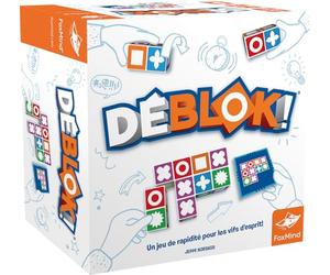 Asmodee - FoxMind - DEBLOK! - Gioco d'atmosfera per bambini a partire dai 6 anni - 60 sfide - 2 livelli di gioco - 5 livelli di difficoltà - Gioco di osservazione e velocità - versione francese