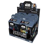 Asmodee Star Wars: Unlimited TCG Ceneri dell'Impero, espositore da 24 pezzi con carte rare, leggendarie e laminate, gioco di carte collezionabili veloci, età 12+, 2+ giocatori, 20 minuti