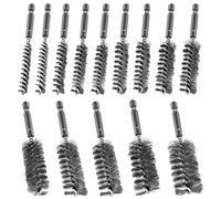 ASNOMY 14Pcs Spazzole con Foro in Acciaio inox per Trapano, Metallica Spazzola Cilindrica da 8 a 25 mm, con Asta Esagonale, Spazzole Abrasive per lucidatura, levigatura, trapano a percussione