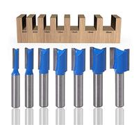 ASNOMY 7 Pcs 8mm gambo Fresa a Taglienti Diritti per Canali, Punte diritte per router, 6 mm 8 mm 10 mm 12 mm 14 mm 18 mm 20 mm lavorazione del legno fresa
