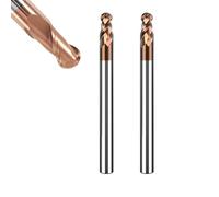 Asnomy Set di 2 frese a testa sferica VHM - Diametro: 4 mm - Rivestimento AlTiN HRC 55 - Frese a testa sferica in carburo di tungsteno - Fresa per incisione CNC a 2 denti - Per metallo