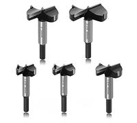 ASNOMY Set di 5 punte Forstner per Legno in acciaio al tungsteno, sega a tazza e Legno Drill Bits Set per legno duro, plastica e compensato - con 30/40/45/50/60 mm