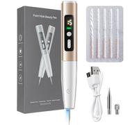 ASnwpaK Penna al Plasma (15 Livelli Regolabili), Rimozione di Escrescenze Cutanee, nei, Verruche, Macchie Scure, Lentiggini, Macchie Piatte, per Casa, Centro Estetico, con Display E Luce.,Gold