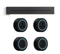 ASnwpaK Presa Elettrica da Binario (40-100cm), Presa Elettrica Staccabile, Presa Elettrica da Binario Mobile da Parete 8000W 32A, con Interfaccia USB+Typec/Luce Calda, per Casa, Ufficio,4pcs-50cm