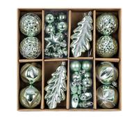 ASNX40005 - Assortimento di decorazioni natalizie con vari dipinti | Assortimento di forme da 40 pezzi, organizzazione delle scatole divise, facile da riporre e recuperare tra le vacanze