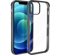 ASOBEAGE Custodia con cornice in metallo per iPhone 12/iPhone 12 Pro, antiurto, sottile, antigraffio, non ingiallisce, trasparente, 5