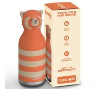 asobu Bestie - Borraccia in acciaio INOX a forma di panda, con cannuccia a prova di perdite, 500 ml