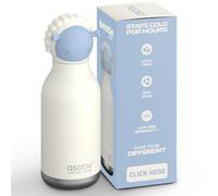 Asobu Bestie - Borraccia isolata in acciaio inox, con morbida testa di animale rimovibile, per bambini e ragazzi, con cannuccia flessibile riutilizzabile, 473,6 ml, motivo: pecora)