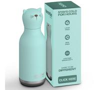 ASOBU Bestie - Borraccia per bambini con cannuccia, bottiglia isolata in acciaio inox da 420 ml, a prova di perdite, senza BPA