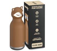 Asobu Bestie Fox - Borraccia termica in acciaio inox con cannuccia, 460 ml