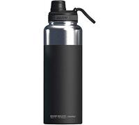 ASOBU - MIGHTY ALPINE FLASK - BOTELLA AISLADA DE ACERO INOXIDABLE PARA EXTERIORES DE 1,2 LITROS, NEGRA.