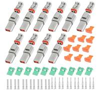ASOFTY 10 Pezzi Kit Connettori DT, 2 Pin Auto Connettore DT, Impermeabile Connettore Elettrico, Deutsch Connettore Set per Auto, Camion e Moto