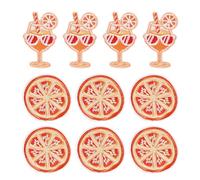 ASOFTY Set di 10 toppe termoadesive arancioni ricamate, per cocktail estivi con arancio, adesivi in tessuto ricamati per camicie, pantaloni, cappelli, accessori per feste in spiaggia, matrimoni