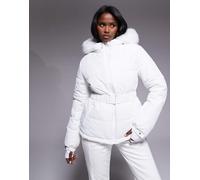 ASOS 4505 Ski - Icon - Giacca da sci idrorepellente e isolante bianca con cintura-Bianco 46