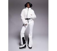 ASOS 4505 Ski - Tuta da sci slim bianca in tessuto softshell e pelliccia sintetica con cintura-Bianco 50