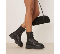 ASOS DESIGN - Adventure - Stivali stringati neri con suola spessa a pianta larga-Nero 5