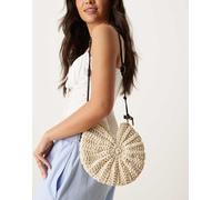ASOS DESIGN - Ammonite - Borsa a tracolla color crema all'uncinetto realizzata a mano a forma di conchiglia con manico con perline-Bianco No Size