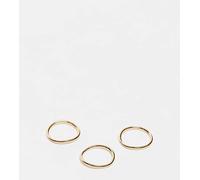 ASOS DESIGN - Anelli impilabili placcati in oro 14 k con design tubolare sottile-Argento L