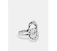 ASOS DESIGN - Anello con cuore grande argentato-Argento L