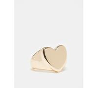 ASOS DESIGN - Anello dorato con dettaglio a forma di cuore in rilievo-Oro M