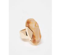 ASOS DESIGN - Anello dorato con pietra grande in resina-Oro S