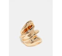 ASOS DESIGN - Anello grande color oro con design astratto M