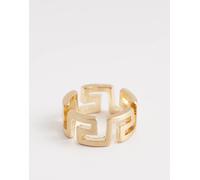 ASOS DESIGN - Anello oro con motivo a onde greche aperte 2XL