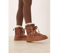 ASOS DESIGN - Arrow - Stivaletti da neve stringati in nylon color cioccolato-Marrone 35