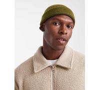 ASOS DESIGN - Berretto stile pescatore verde kaki in maglia a costine No Size