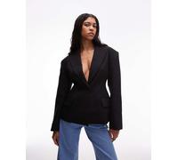 ASOS DESIGN - Blazer modellato stretto in vita nero 42