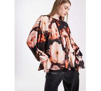 ASOS DESIGN - Blusa con maniche raccolte voluminose e stampa a fiori-Multicolore 44