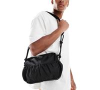 ASOS DESIGN - Borsa a tracolla nera tecnica in nylon-Nero No Size