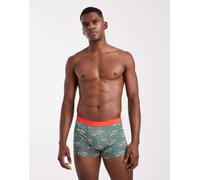 ASOS DESIGN - Boxer aderenti natalizi verdi con grafica Feliz Navidad-Verde M